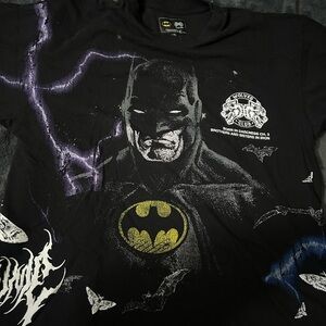 Darc Sport Black Batman Graphic Tee with Yellow Logo